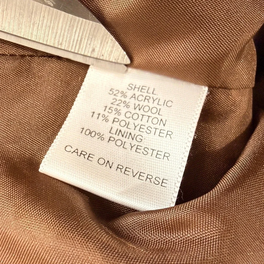 Talbots Petites Blazer Women 10 Pre-Owned Jacket Brown Tweed Wool Blend USA Made